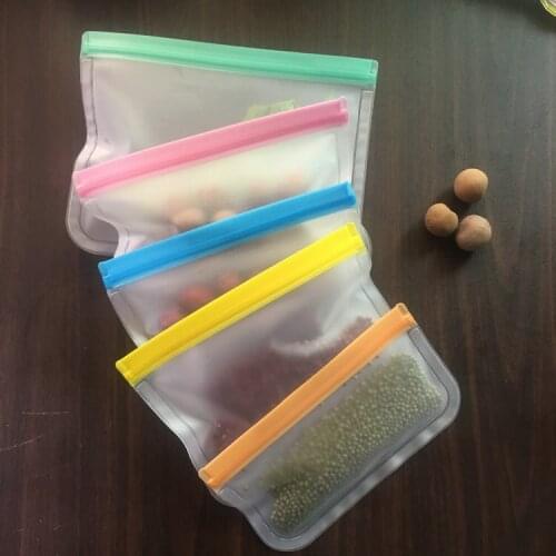 10PCS Reusable PEVA Food Storage Bags Airtight Sealed Food Preservation Container Bag For Vegetable Fruit Grains Snacks