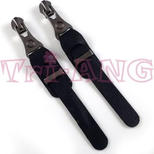 20pcs/lot, High-end Exquisite 5# Black Leather Zipper Slider for Handbags Clothes Boots