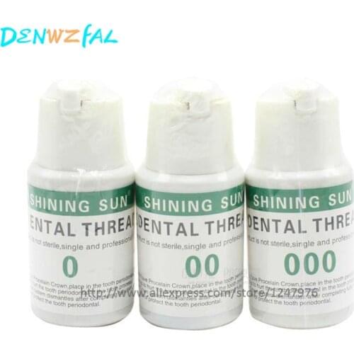 3 Bottle Dental Thread Disposable Gingival Retraction Cord Green Knitted Cotton Gum Line Dentist Material Size 0 00 000