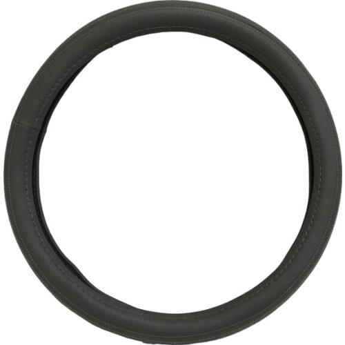 38CM Grey Plain Universal High Quality Fashion PU Leather Car Auto Steering Wheel Cover