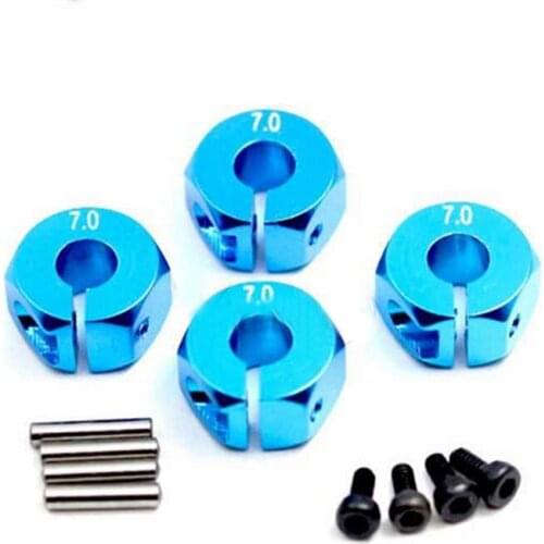 4pcs Aluminum Hexagon Combiner 7.0 Wheel Hex 12mm Drive Hubs with Pins Screws for HSP RC Car Parts