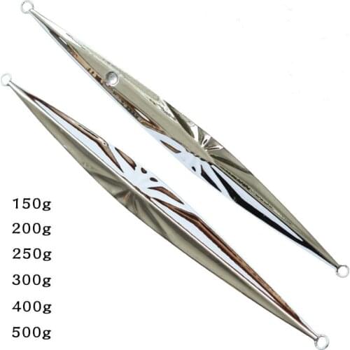 5PCS Electroplating Jigging Deep Sea Fishing Slow Jig Sinking Lure Jigbait Spoon Baits 150/200/250/300/400g500g