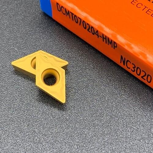 50PCS DCMT070204 HMP NC3020 Internal Turning tool DCMT 070204 Carbide Inserts Lathe cutter CNC tools for SDJCR1010F07 holder