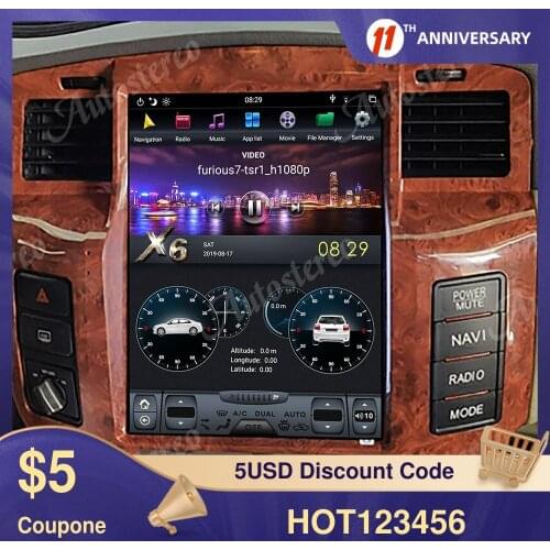 For NISSAN PATROL 5 Y61 Android 9 128G Tesla Radio Style Screen Car GPS Navigation Auto Stereo Multimedia Player Head Unit Tape