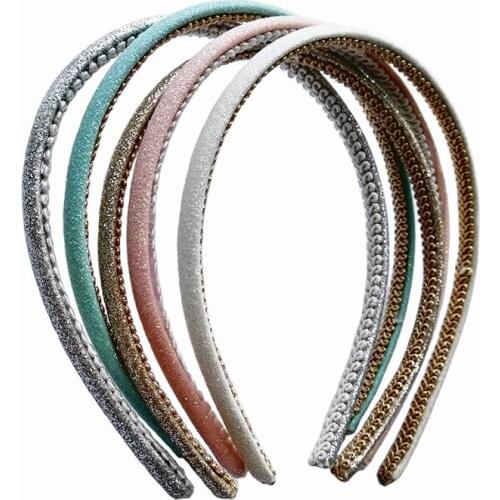 Girls Glitter Hairbands Shinny Synthetic Leather Headband Women Hairbands Boutique Hair Accessories