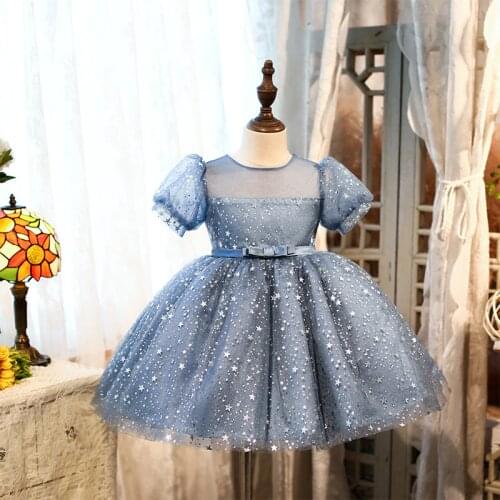 Childrens dress girls Princess Dress Baby summer dress foreign style wedding dress one year old baby performance dress