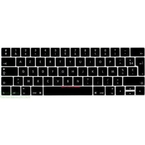 For New MacBook Pro 13" A1706 and Pro 15" A1707 With Touch Bar Release 2016 AZERTY French EU Silicone Keyboard Cover Case Skin