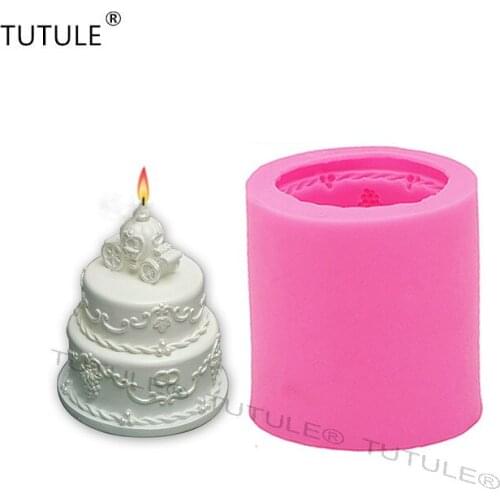 Gadgets 3D wedding cake pumpkin car silicone candle mold resin clay cake decorative soap mold