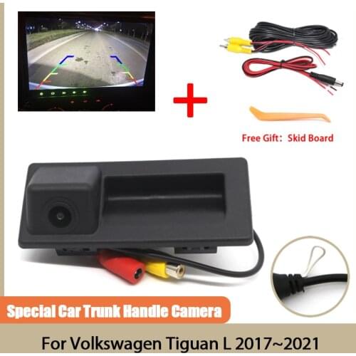 Car Reverse Backup CCD Full HD Night Vision Trunk Handle Camera Waterproof For Volkswagen Tiguan L 2017 2018 2019 2020 2021