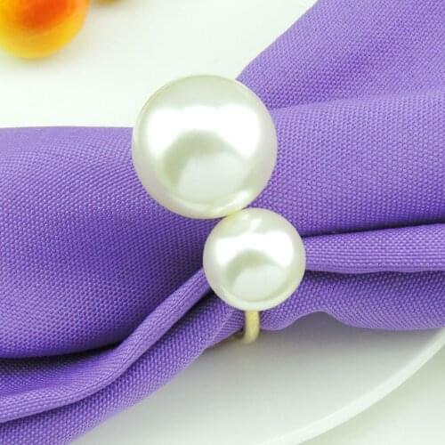 12pcs Bead Napkin Rings Wedding Centerpieces Celebration Romantic Banquet Festival Decoration Napkin Holders NEW