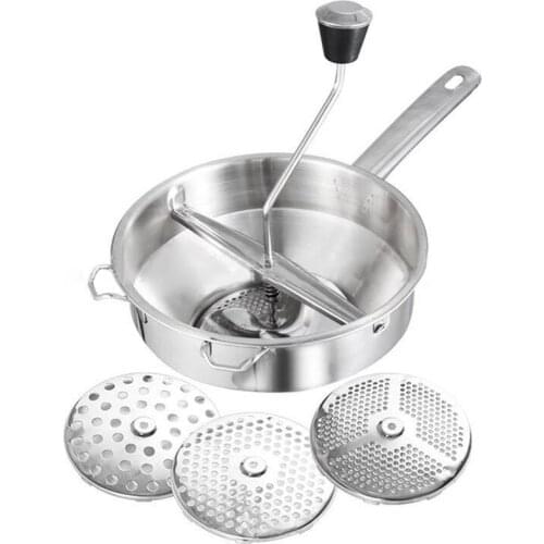 1 Set Stainless Steel Potato Ricer Creative Potato Stirrer Potato Masher With Discs Fruit And Vegetable Tools Accessories