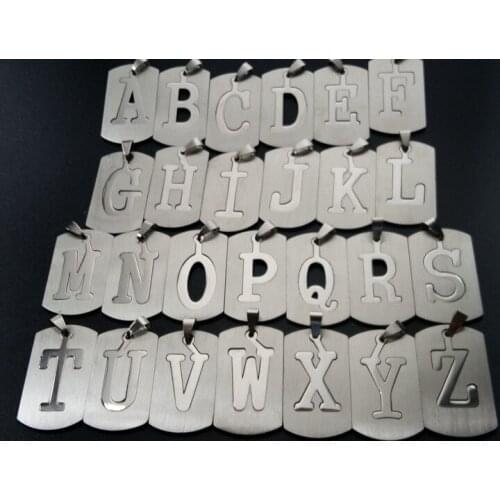Lucky Stainless steel 26 English alphabet name sign necklace initial letter symbol detachable letter double layer text jewelry