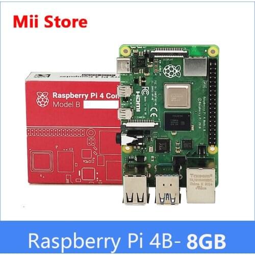 Raspberry Pi 4 Model B 8GB RAM linux Development Board Cortex-A72 64-bit Quad core 1.5GHz SOC 2.4&5.0 GHz WiFi Bluetooth 5.0