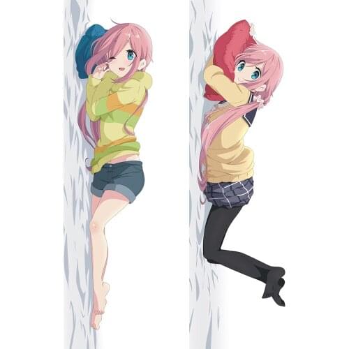 Japan Anime Dakimakura Yuru Camp Laid-Back Camp Hugging Body Pillow Case Inuyama Aoi Shima Rin Pillow Cover