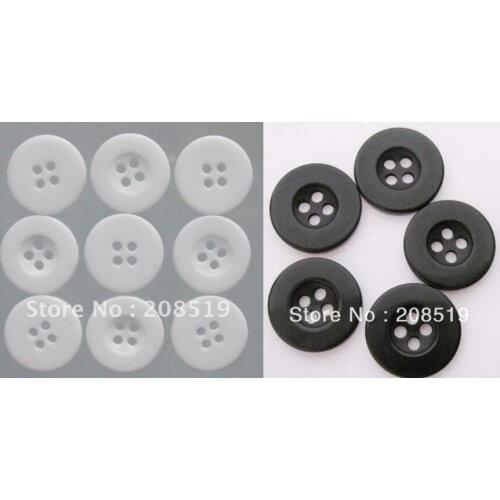 NBNNWW Wide Edge shirt/dress buttons Black&white sewing Buttons 4 holes 100pcs/lot apparel accessories