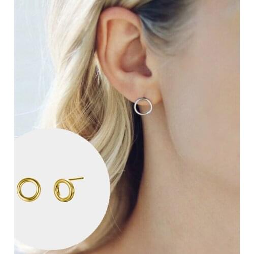 Stainless Steel Geometric Stud Earrings Minimalist Triangle Round Heart Square Earring Party Wedding Fashion Jewelry Accessories