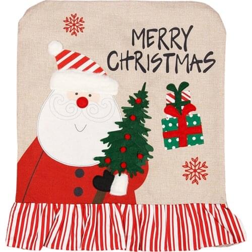 2022 New Christmas Chair Cover Elderly Snowman Chair Cover Hotel Restaurant Chair Cover Decorations Santa Claus Chair Cover