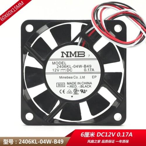 New original NMB 2406KL-04W-B49 12V 0.17A 6CM server variable frequency fan radiator