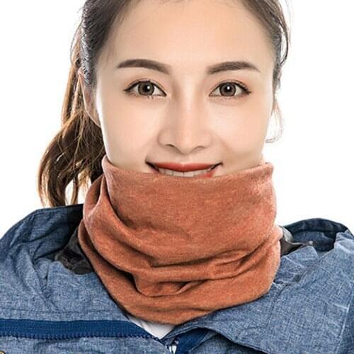 Korean Female Elastic Headscarf False Collar Neck Guard Scarf Winter Sports Outdoor Plus Velvet Thicken Windproof Warm Bib P65