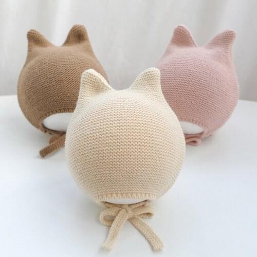 Autumn Winter Warm Knitted Baby Hat Cute Baby Boy Girl Cap Beanie Toddler Children Ear Protection Hats