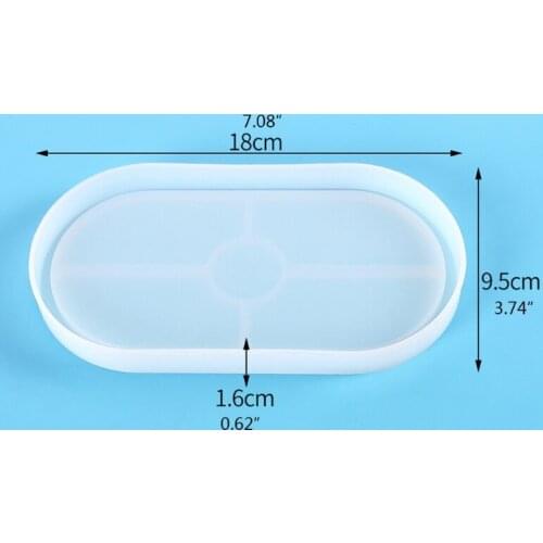 Oval Tray Epoxy Resin Mold Plate Dish Casting Silicone Mould DIY Crafts Jewelry Organizer Making Tool