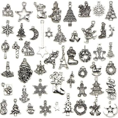 Bulk Lots Tibetan Silver Mix Christmas Pendants Charms Jewelry Making