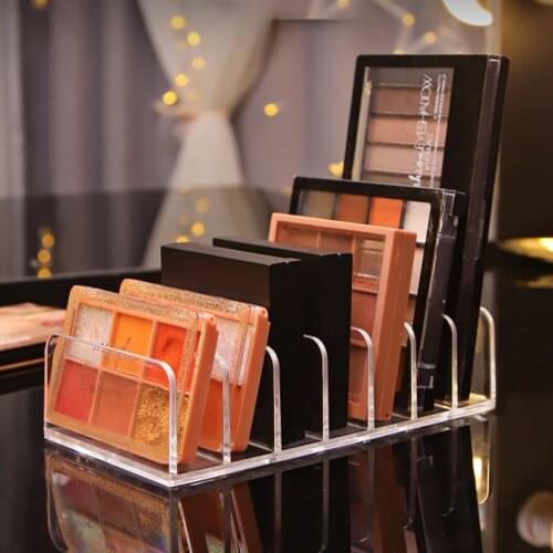 Clear Acrylic 7 Grid Makeup Organizer Storage Box Women Makeup-Powder Eyeshadow Lipstick Display Stand Holder Cosmetic Display