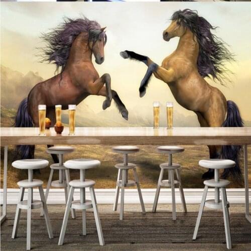 Drop Shipping Custom Photo Wallpaper Custom High Quality Mountain Horses Mural TV Backdrop Living Room Hotel Lobby Wallpaper