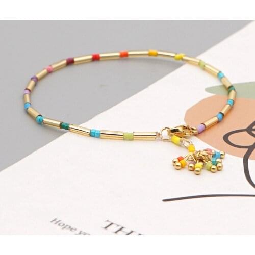 Rainbow Bracelets For Women Jewelry Charm Bead Chain Boho Bracelet Bohemian Colorful Pulseras Jewellery Gift Miyuki Femme