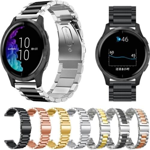 Stainless Steel Strap For Garmin Vivoactive 3/Venu Move 3 Luxe Smart Watch Band 20MM 22MM Wristbands For Vivoactive 4 3 Bracelet