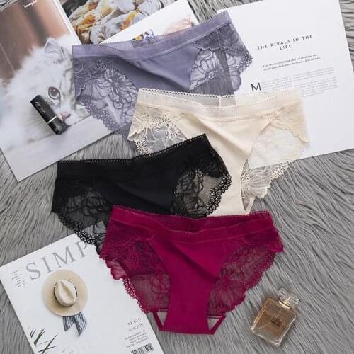 Sexy Lace Panties Women Fashion Cozy Lingerie Tempting Briefs High Quality Women Underpant Mid-waist Intimates Underwear Panties