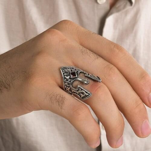 Thumb Silver Custom Name Ring, Bowman Spartan Helmet Ring, Mini Zircon Gemstone Ring 925K Silver, Valentines Gift, Anniversary