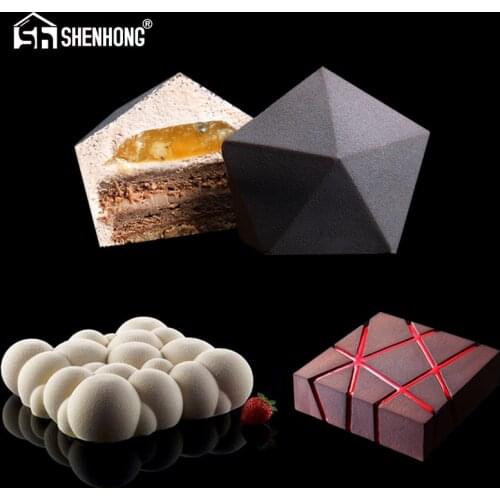 SHENHONG 3PCS/SET Diamond Cake Mold For Baking Silicone Mould Mousse DIY Baking Cookie Christmas Bakery Home Party Wedding