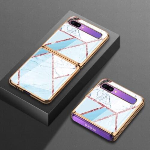 For Samsung zflip folding mobile phone case 5g sm-f7000 protective cover f7070 electroplated glass f700n