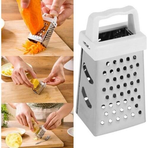 Cheese Grater Zester 4 Sides Garlic Peeler Potato Vegetable Slicer Knife Ginger Melon Cucumber Slicer Stainless Steel Peeler Box