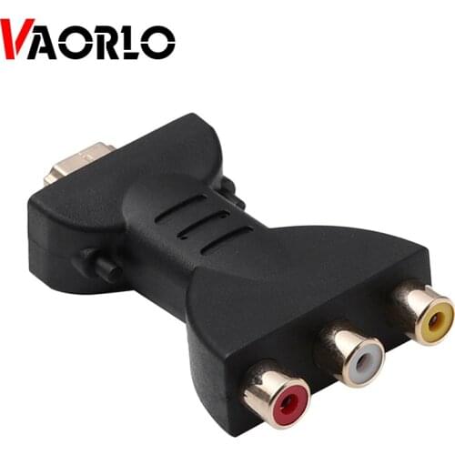 VAORLO Gold-plated HDMI-compatible to 3 RGB RCA Video Audio Adapter AV Component Converter