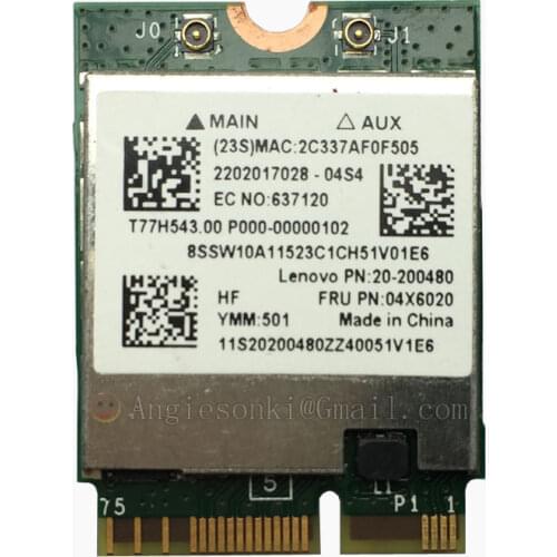 BCM94352Z AC NGFF WIFI WLAN CARD + Bluetooth 4.0 for IBM / Lenovo N50-70 B50-70,Y40-70,B40-80 Touch 04X6020 Mac OS X