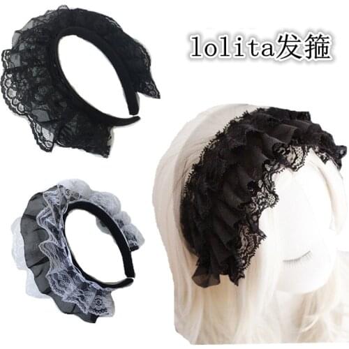 Free shipping lovely lolita lace bow women hairbands girls headbands ladys headwear hair accessories headwrap