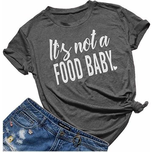 Women Its Not a Food Baby Funny T-Shirt Cute Mom Shirt Casual Short Sleeve Tee Graphic High Quality Crewneck Aesthetic Tops