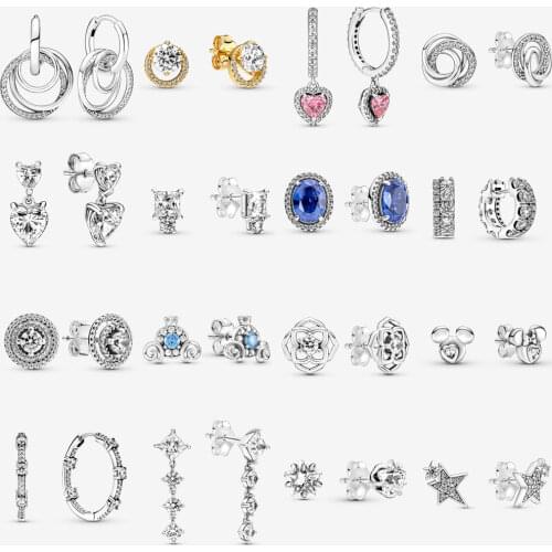 2020 NEW 925 Sterling Silver Cinderella Pumpkin crystal Stud Earrings For Women Fashion Simple Style Earrings Jewelry Gift