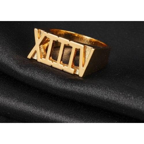 2020 New Personality Hip Hop Ring Women Custom Name Ring Gold Fashion Punk Letter Stainless Steel Number Ring Gift Christmas