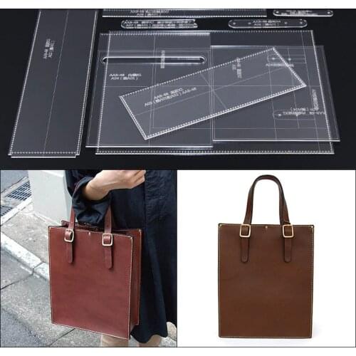 1set DIY Leather Handmade Craft women handbag wallet Purse Sewing Pattern Hard Kraft paper Stencil Template 27.5*33.5*11