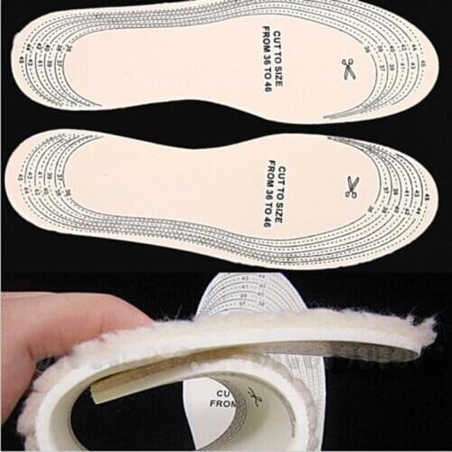 1pair Winter Wool Warm Heated Insoles Thermal Thickened Warm Keeping Shoes Pad For Men And Women Fleece Unisex