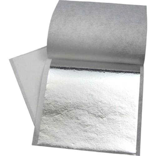 1000 sheets shiny gilding silver leaf Taiwan silver leaf for decor 8x8.5cm