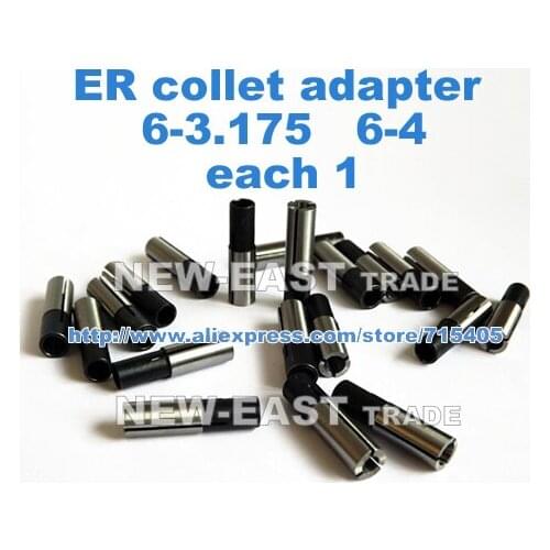 2PCS(6-3.175\6-4 each 1)High accuracy Collet chuck adapter ER collet adapter CNC Tools collet kit
