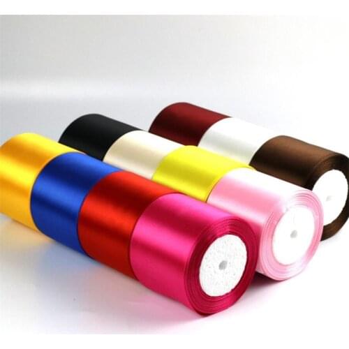 3 Inch 75MM Polyester Single Face Satin Ribbon for Party Wedding Decoration Handmade Rose Gift Box Wrapper 25 Yards Roll