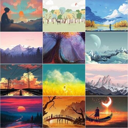 5D Diy Diamond Painting Landscape Picture Cross Stitch Kit Mosaic Rhinestone Anime Scenery Embroidery Full Drill Home Decor Gift