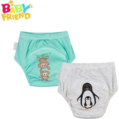 Babyfriend 2 Pcs New Fashion Baby Toilet Training Pants Infant Underwear Boy Girl Panties Cloth Diapers Pee Learning Nappies