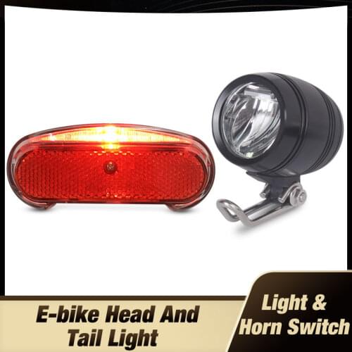 Free Shipping 36V 48V Compatible E-bike Headlight Taillight Set Front Light Rear Light set Headlamp Taillamp Set