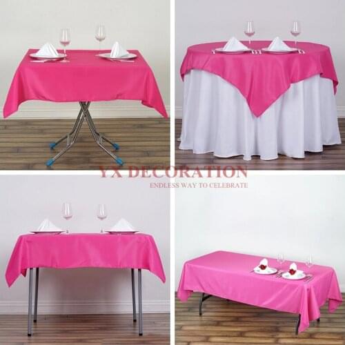 More Colors Seamless Polyester Table Cloth Overlay Square Rectanglar Tablecloth For Banquet Wedding Event Decoration